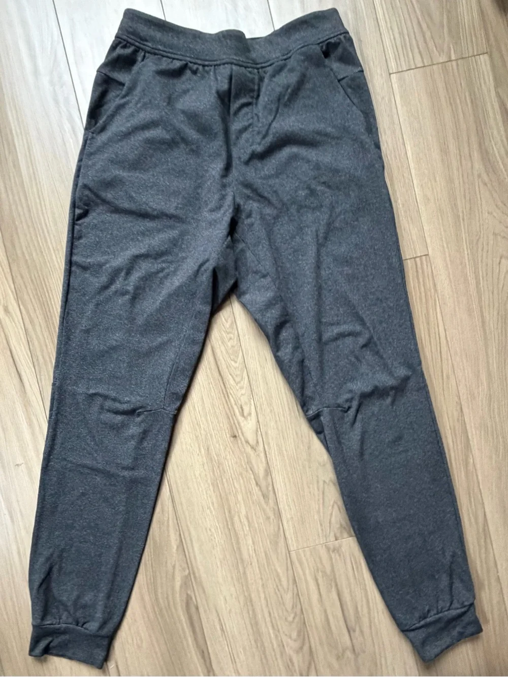 Lululemon Men Intent Jogger Sweatpants Sz S Grey/Black Heathered Zip Back Pocket